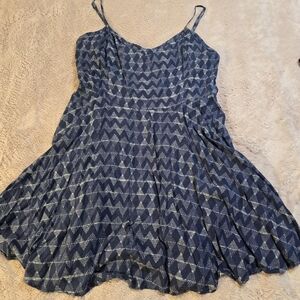 Aeropostale Navy and White Textured Dress